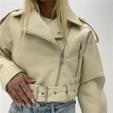 chiodo effetto pelle crop grease